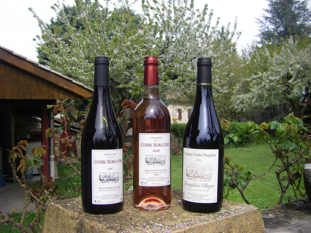 Les vins beaujolais villages rouge et rosé.